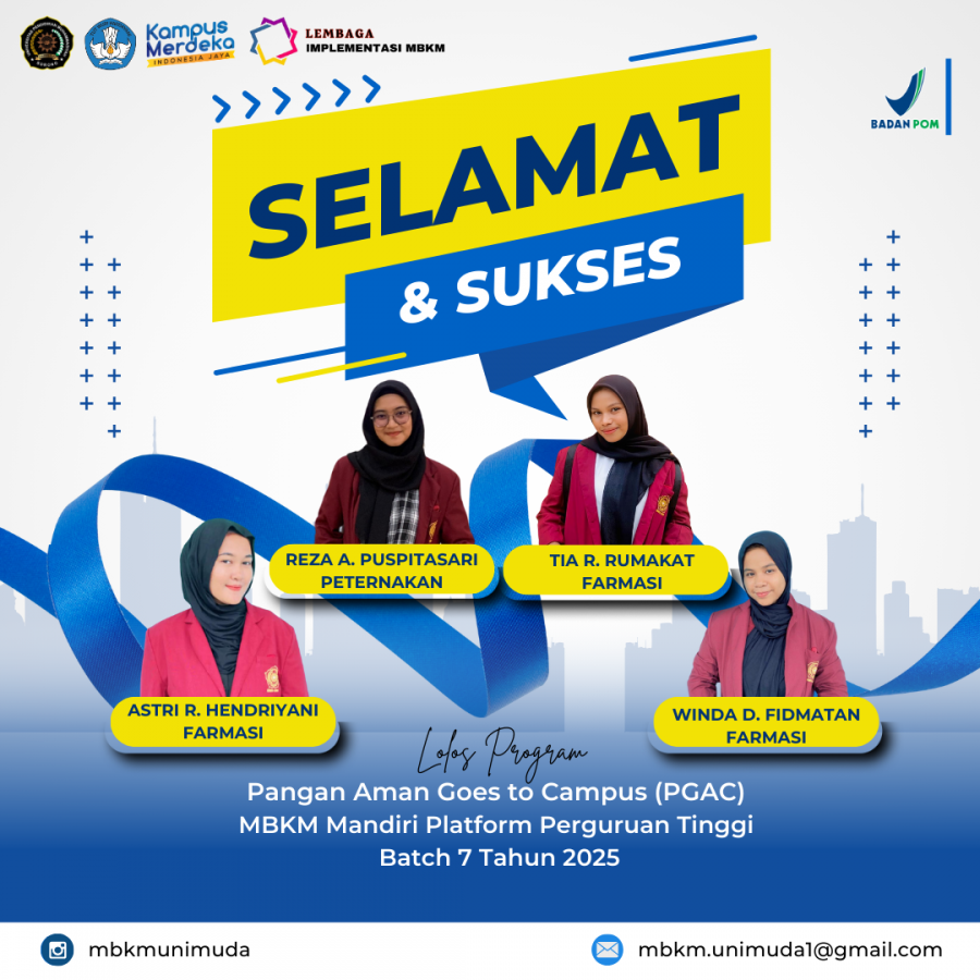 Empat mahasiswa UNIMUDA Sorong LOLOS Magang BPOM ( Program Pangan Aman Goes to Campus ) tahun 2025
