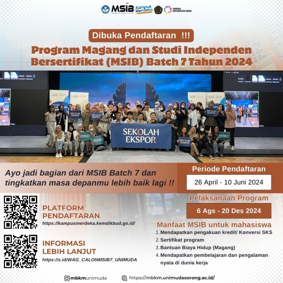 PENDAFTARAN MSIB BATCH 7 TELAH DIBUKA !!